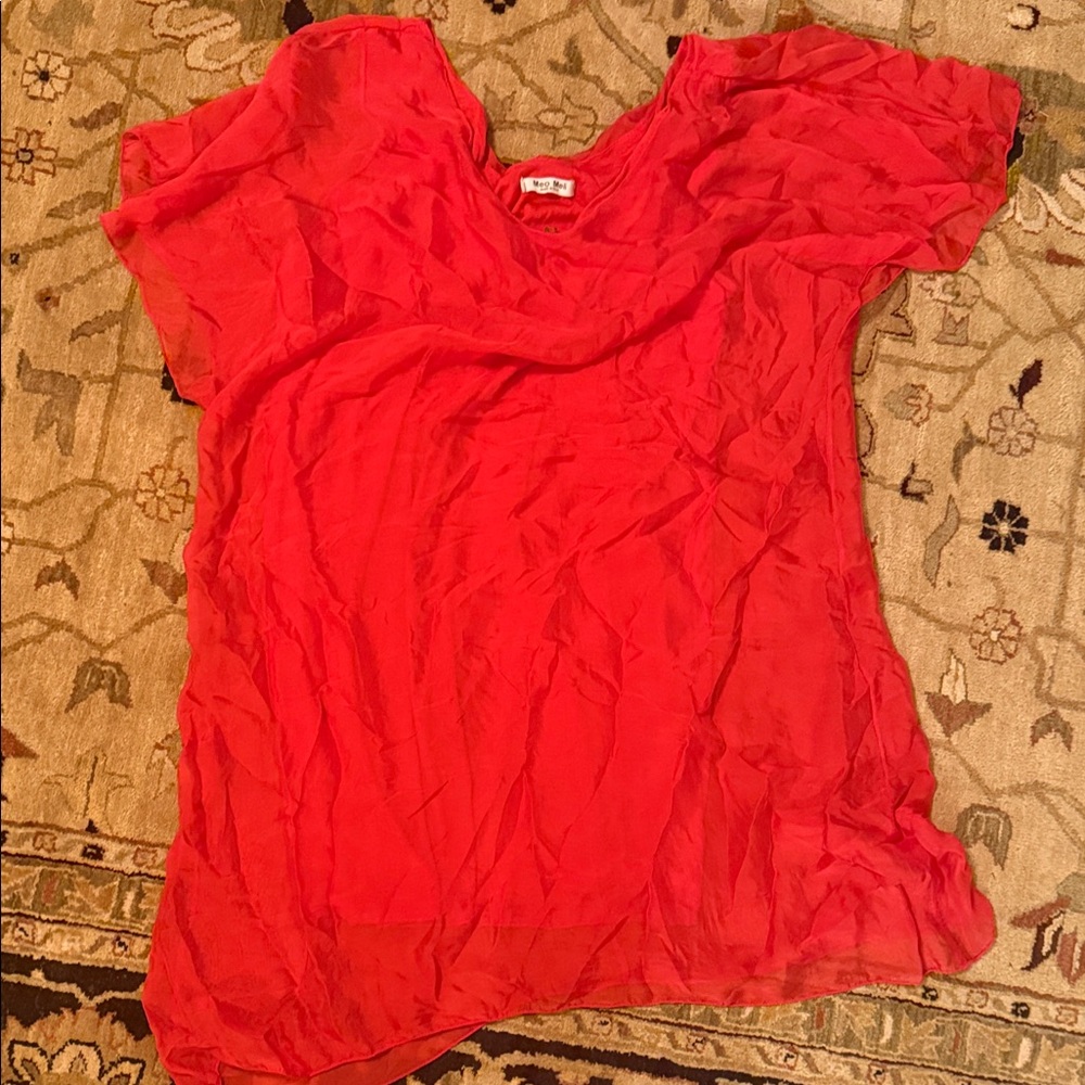 Elegant Red Sheer Mini Dress